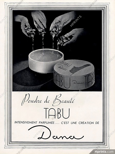 Dana (Cosmetics) 1952 Poudre de beauté Tabu