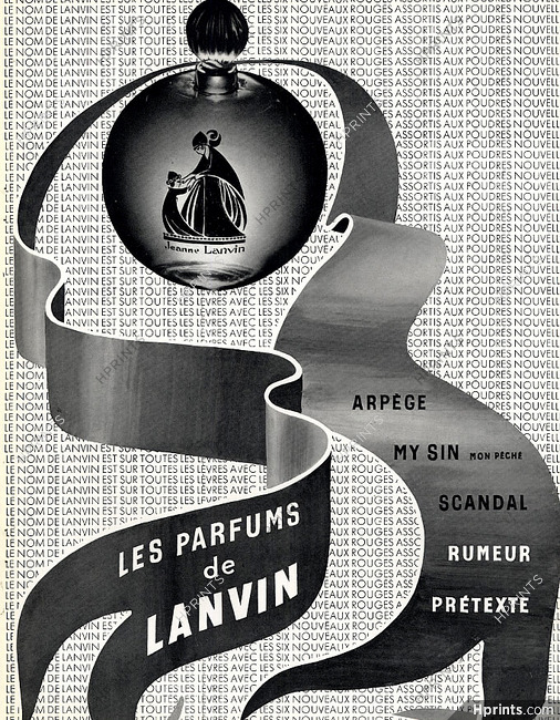 Les Parfums de Lanvin (Perfumes) 1939 Arpège, Rumeur,