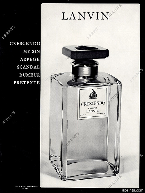Lanvin (Perfumes) 1962 Crescendo, Photo Studio Arsac Sonja Knapp