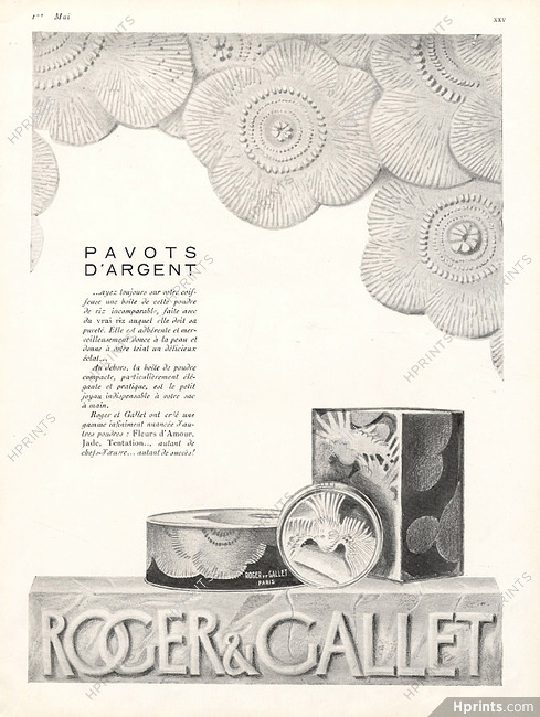 Roger & Gallet 1927 Pavots d'Argent, Art Deco Style