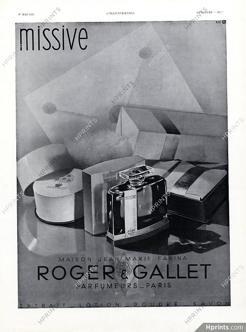 Roger & Gallet 1934 Missive