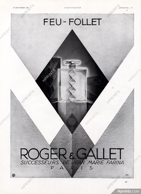 Roger & Gallet 1931 Feu-Follet, Art Deco Style
