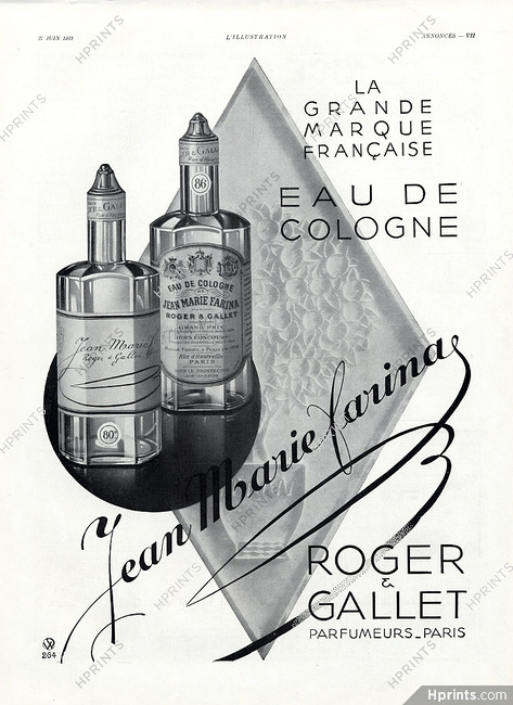 Roger & Gallet 1931 Eau de Cologne, Jean-Marie Farina