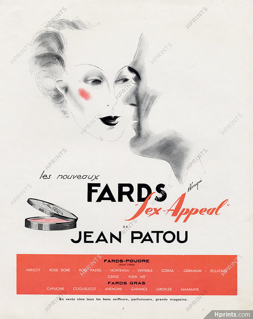 Jean Patou (Cosmetics) 1938 "Sex-Appeal" Powder, Léon Bénigni