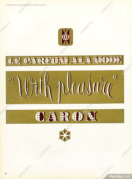 Caron (Perfumes) 1950 With Pleasure