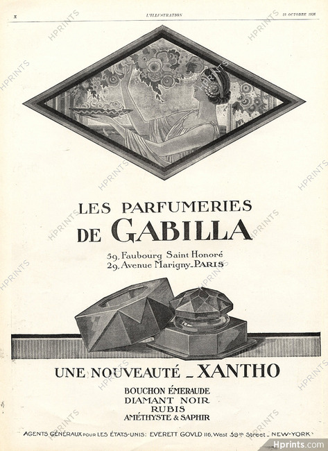 Gabilla (Perfumes) 1926 Xantho