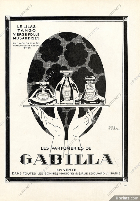 Gabilla (Perfumes) 1922 Musardises, Vierge Folle, Tango, Théo Roger