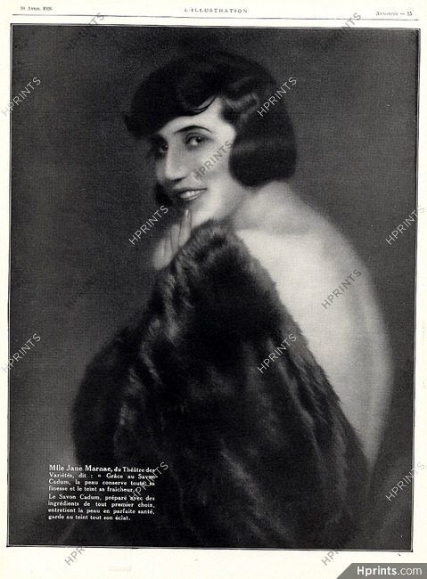 Cadum 1926 Jane Marnac, Portrait
