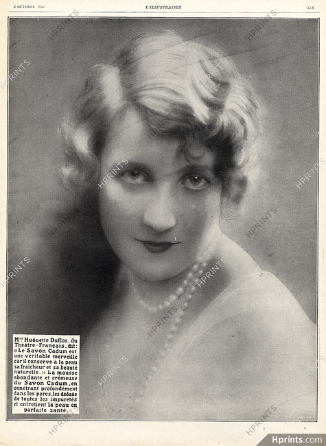 Cadum 1926 Huguette Duflos Portrait