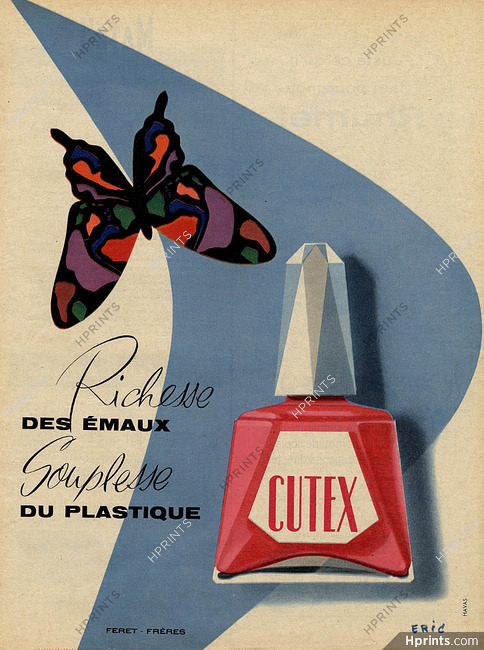 Cutex 1955 Butterfly, Signed ERIC