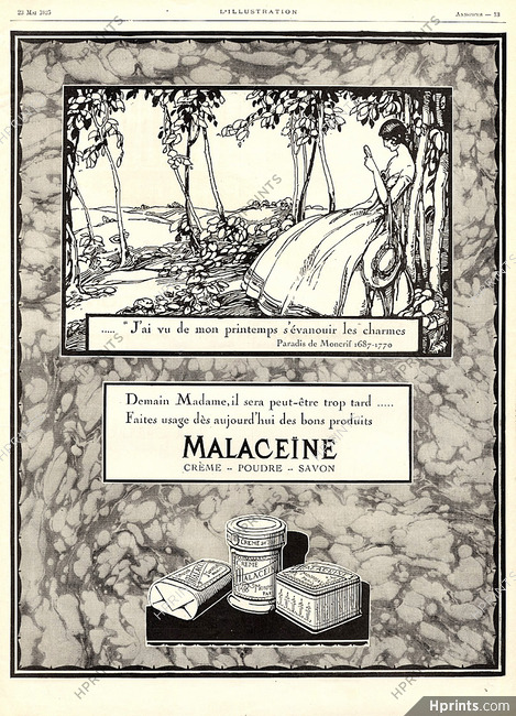 Malaceïne 1925 Paradis de Moncrif
