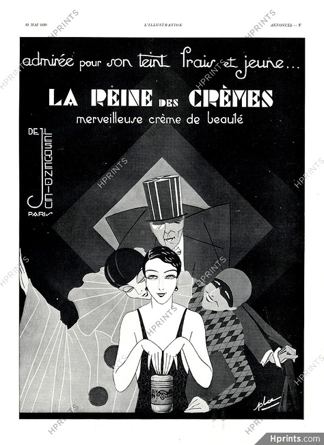 La Reine des Crèmes, Lesquendieu 1930 Harlequin, Pierrot, Pla