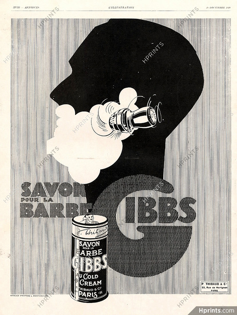 Gibbs 1928 Savon pour la Barbe, Atelier Pouprou et Bornier