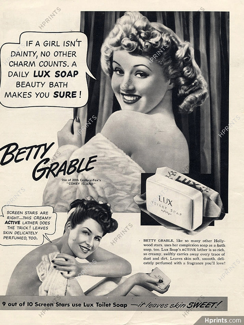Lux (Soap) 1946 Betty Grable, Portrait
