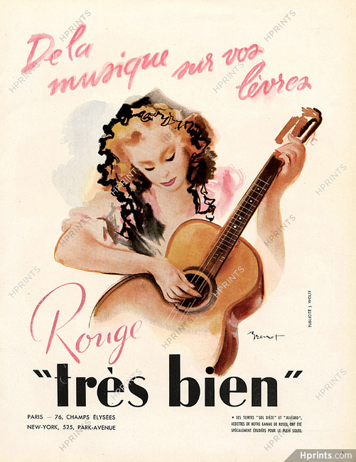 Rouge "Très Bien" (Lipstick) 1945 Guitariste, Brénot