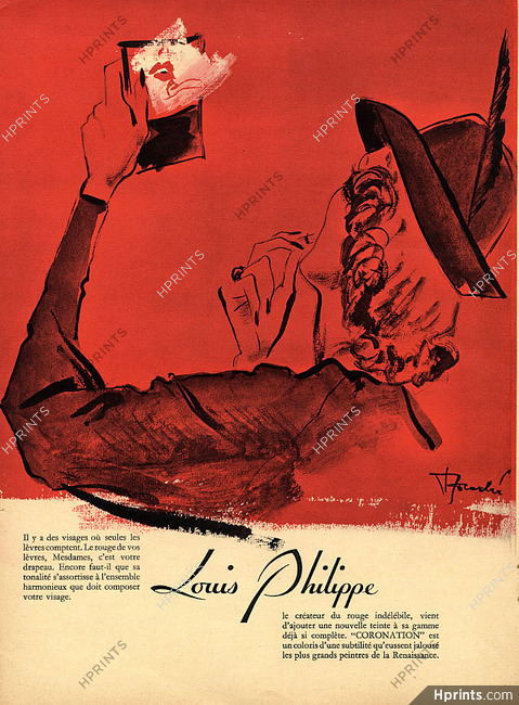 Louis Philippe 1947 René Bouché, Lipstick — Cosmetics