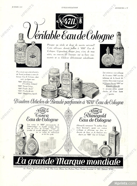 N°4711 Eau de Cologne 1932 — Perfumes — Advertisement