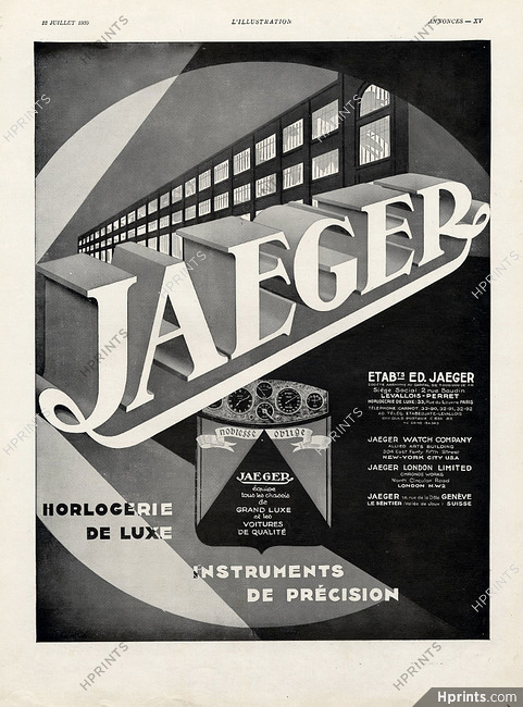 Jaeger 1930 Horlogerie de Luxe, Factory