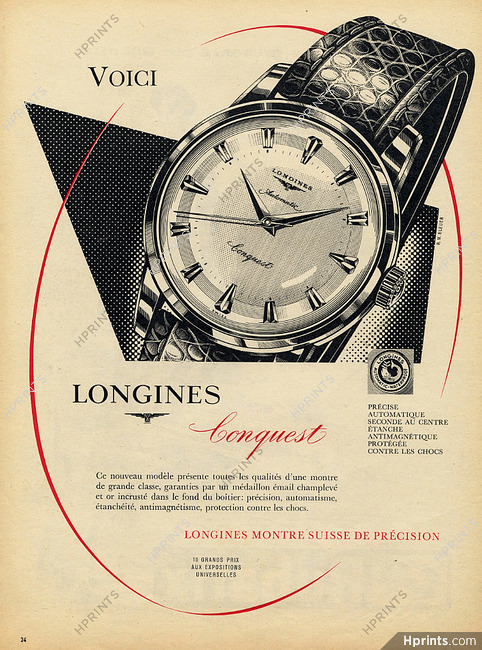 Longines 1957 Conquest, R. M. Bleuer — Advertisement