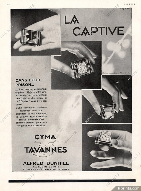 Cyma (Watches) 1930 La Captive, Tavannes, Laure Albin Guillot