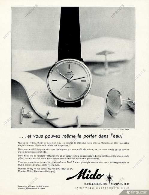 Mido (Watches) 1961 Ocean Star — Advertisement
