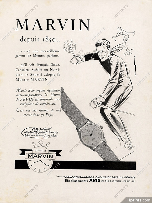 Marvin (Watches) 1955 Skiing
