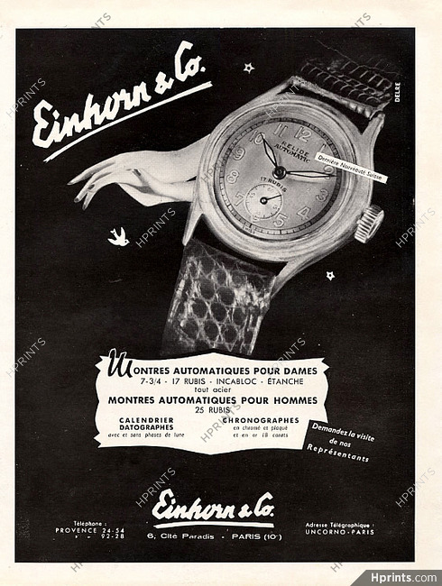 Einhorn & Co. (Watches) 1950