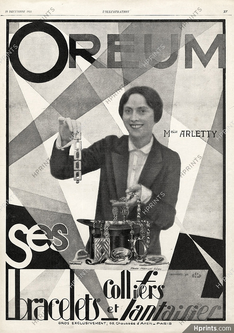 Oreum 1926 Jewels Art Deco, Mlle Arletty, Photo Manuel Frères