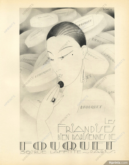 Fouquet 1928 Wurci, Art Deco Style Portrait Lithograph PAN P.Poiret