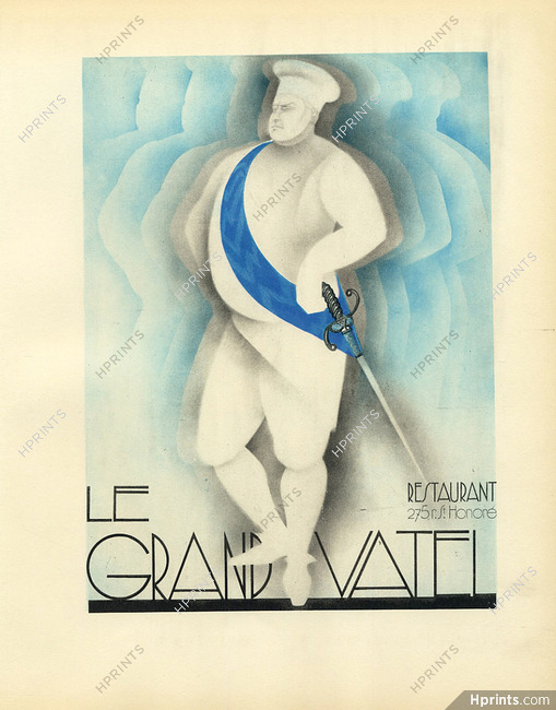 Le Grand Vatel (Restaurant ) 1928 Cook, Lithograph PAN Paul Poiret, 275 Rue Saint-Honoré