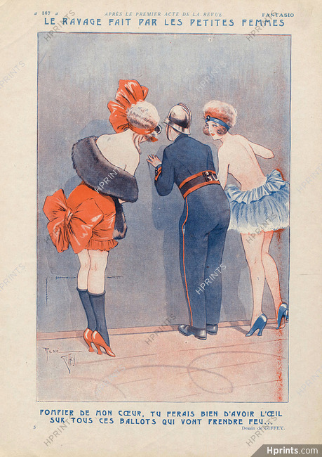 René Giffey 1924 ''Le ravage fait par les petites femmes'' Chorus Girls, Fireman