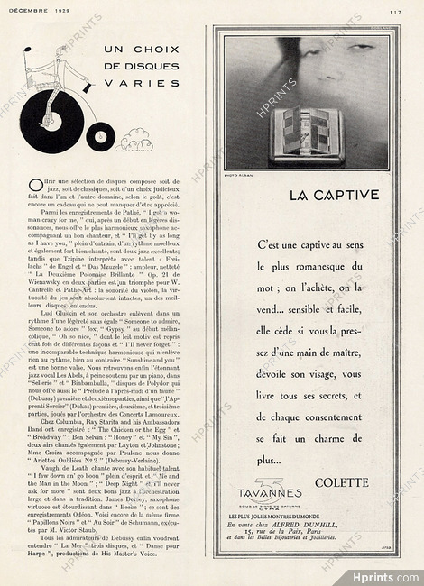 Cyma Watches 1929 La Captive Colette Autograph, Photo Alban