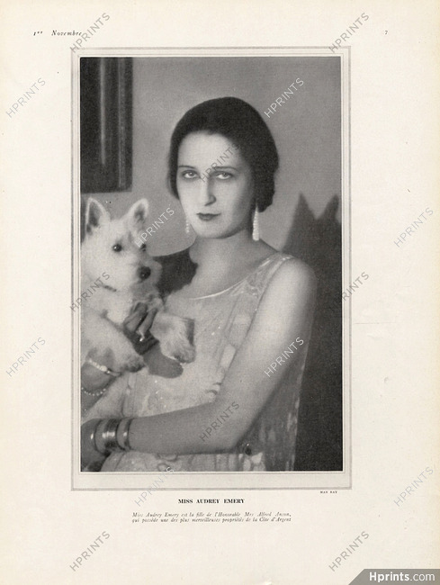 Man Ray 1925 Portrait Miss Audrey Emery, Dog