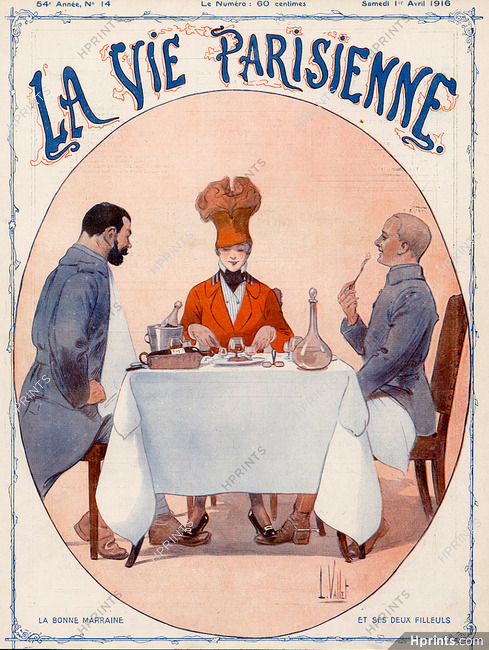 Louis Vallet 1916 Au Restaurant La Bonne Marraine Et Les Deux