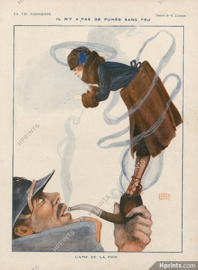 Léonnec 1918 "L'âme de la pipe" WW1 soldier, Smoking pipe, Lovers