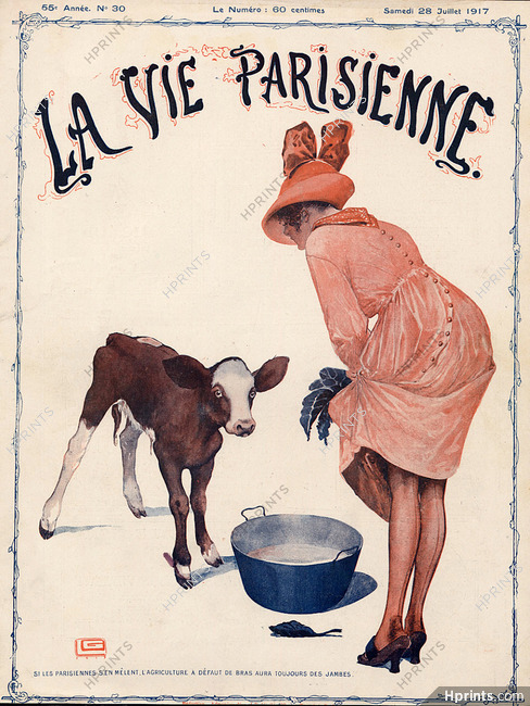Léonnec 1917 Elegant Parisienne at the farm