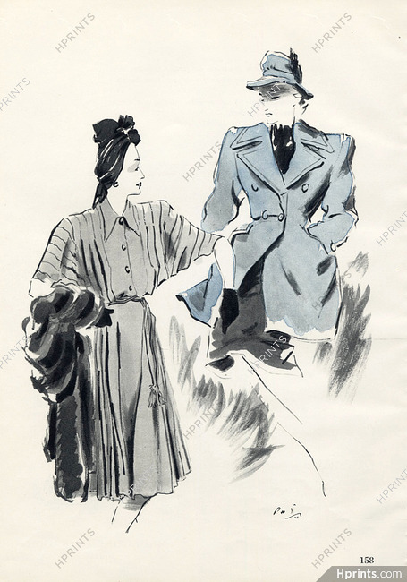 Madeleine de Rauch 1945 Pierre Simon, Fashion Illustration