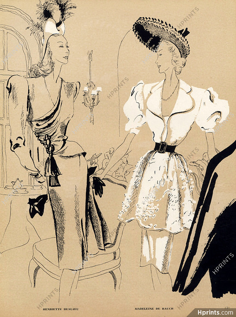 Henriette Beaujeu & Madeleine de Rauch 1946 Evening Gown
