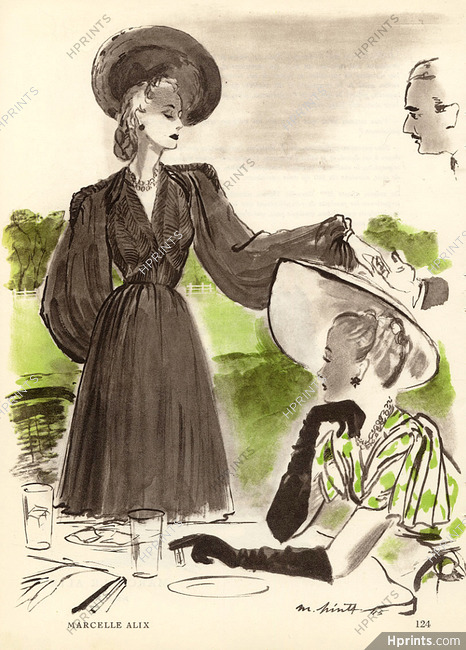 Marcelle Alix 1945 Pinta Fashion Illustration