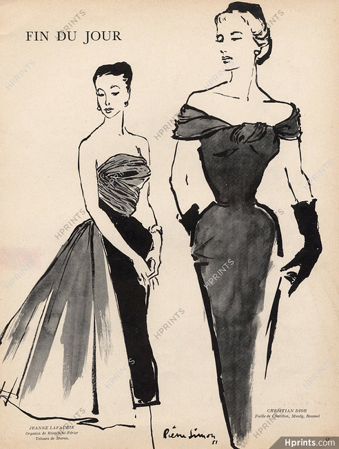 Pierre Simon 1951 Jeanne Lafaurie & Christian Dior, Evening Gowns
