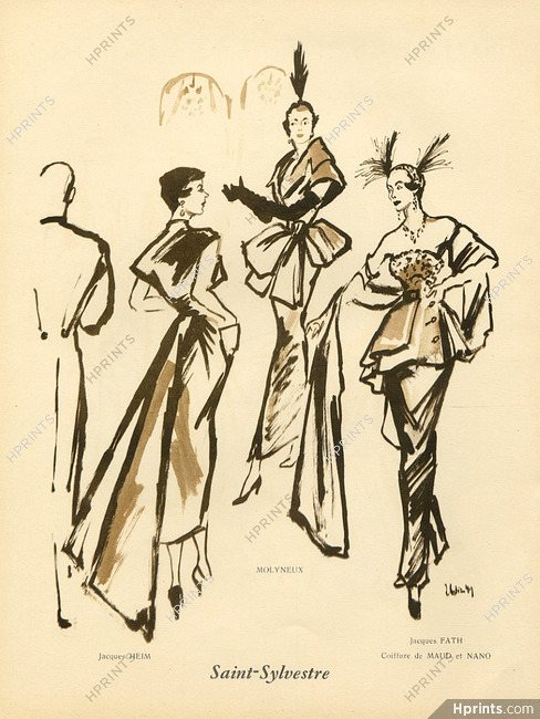 Heim, Molyneux & Fath 1949 Evening Gown