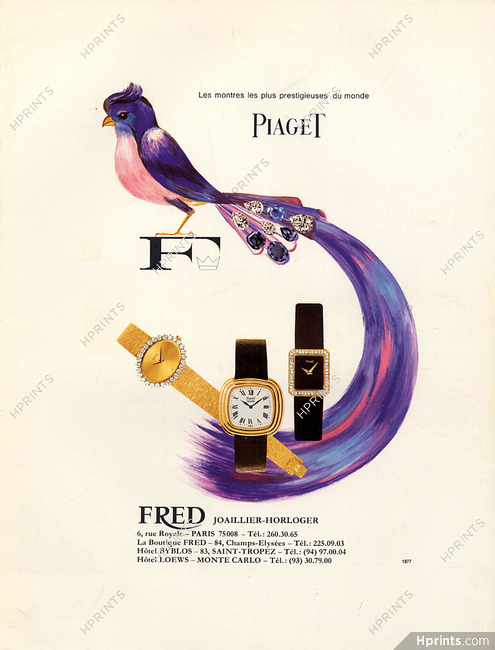 Fred & Piaget 1977 Watches Bird — Advertisement