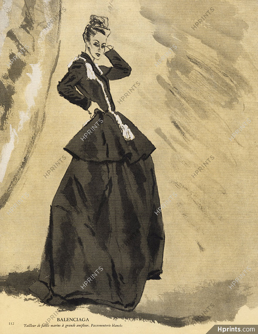 Pierre Mourgue 1945 Balenciaga, evening gown