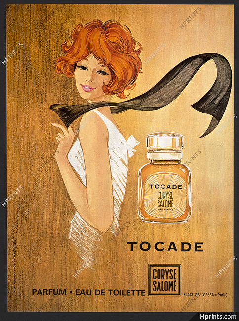 Coryse Salomé 1968 Tocade Perfume, Drawing M. Berthélémy