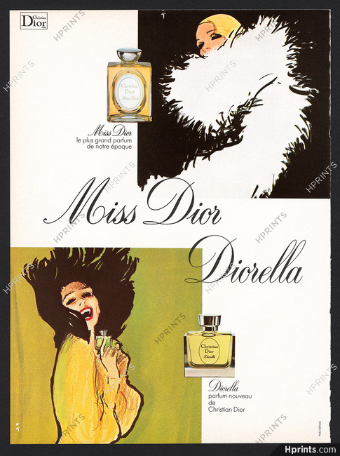 Christian Dior (Perfumes) 1974 Miss Dior, Diorella, René Gruau