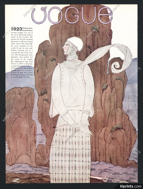 Georges Lepape 1966 Vogue Hommage to 1920's Fashion Illustration