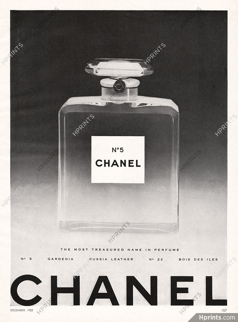 Chanel (Perfumes) 1952 Numéro 5 (version two text lines, english)