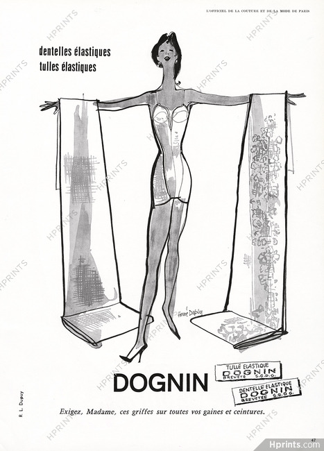 Dognin (Fabric) 1957 Hervé Dubly, Elastic lace