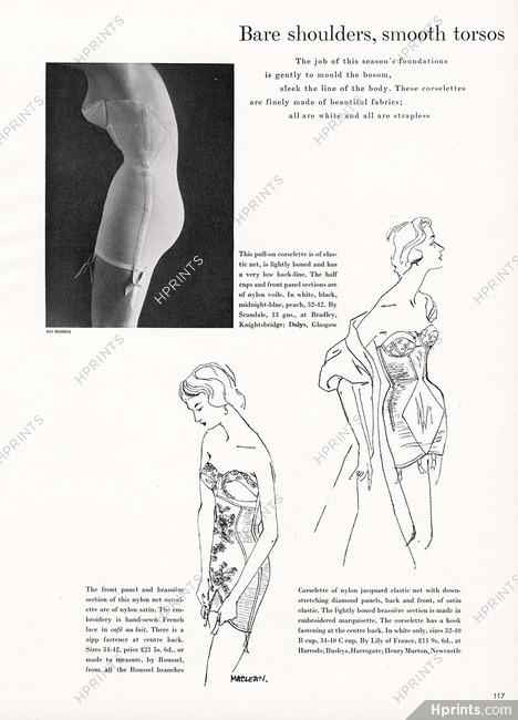 Scandale, Roussel, Lily of France 1955 Corselette Girdles, Photo Guy Bourdin