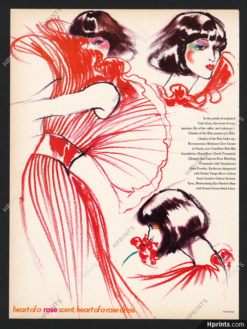 Antonio Lopez 1973 Yuki Dress, Charles Of The Ritz Make-up